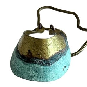 Sibilia by Anthropology Gold and Turquoise Necklace